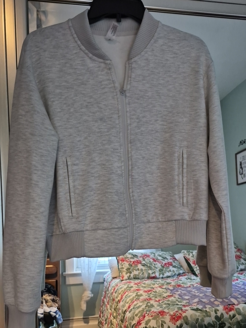 Yogalicious Light Gray Women's Bomber Jacket